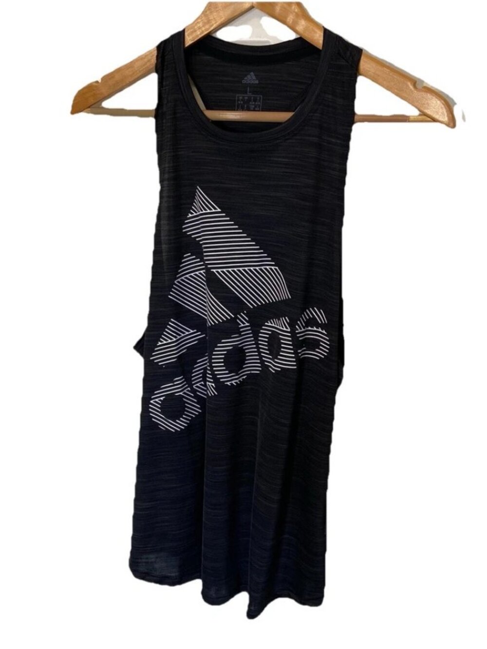 ADIDAS Womens Racerback Training Logo Spell Out Top Sz Large New With Tags